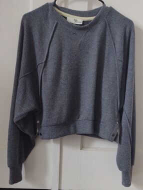 Anthropologie Daily Practice Cozy Heathered Gray Pullover Sweatshirt